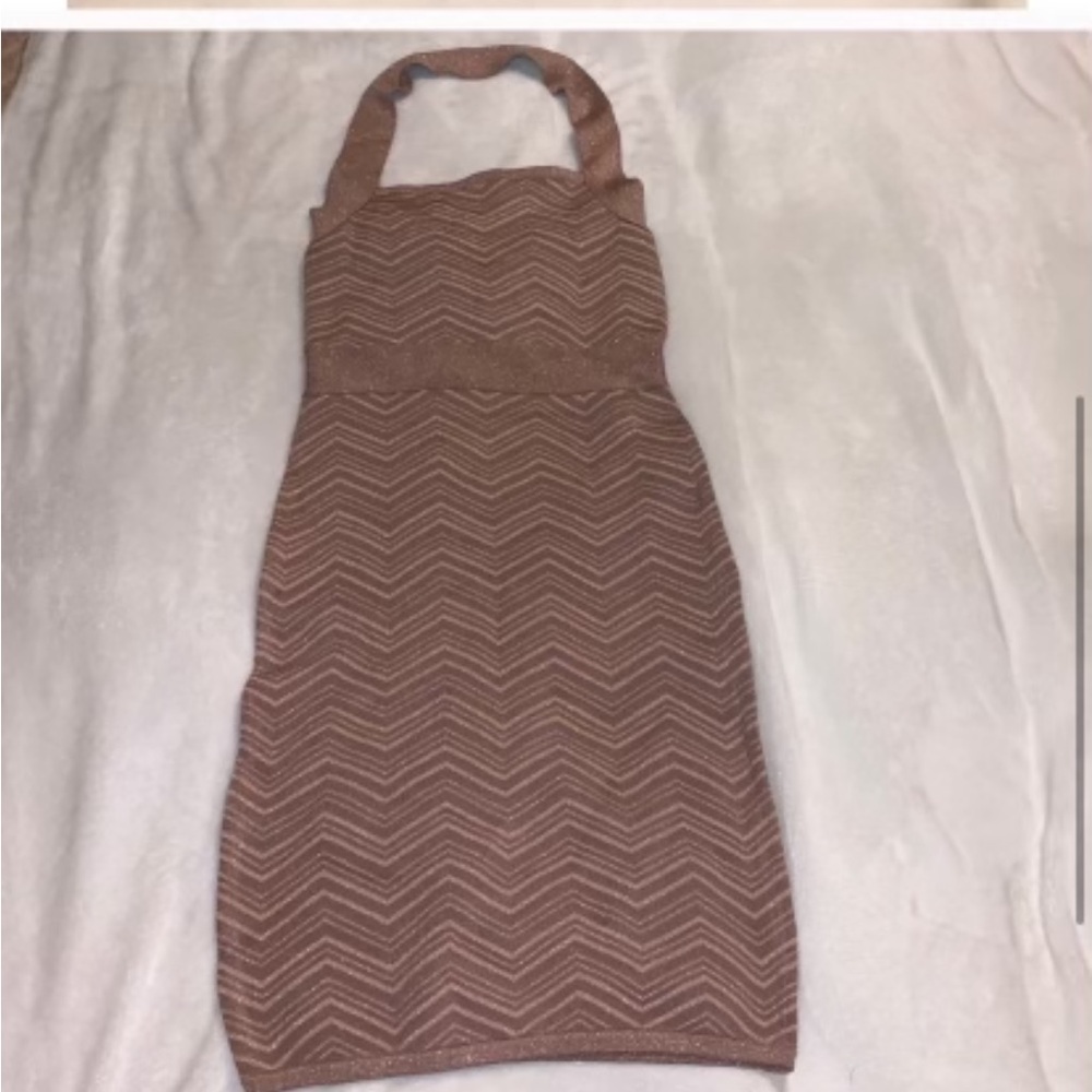 Bebe Elegant Mauve Bodycon Halter Dress XS